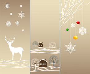 Tree vertical winter banners