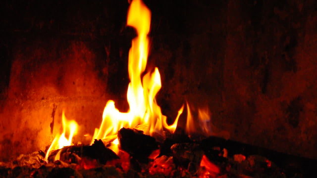 feu de chemin&eacute;e