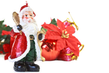 Santa Claus candle with christmas decoration