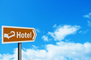 Photo realistic 'hotel' sign, with space for your text