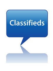 CLASSIFIEDS Speech Bubble Icon (advertisement ads press button)
