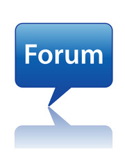 "FORUM" Speech Bubble Icon (share blog chat web internet button)