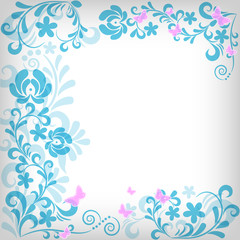 Fototapeta na wymiar Soft floral background frame