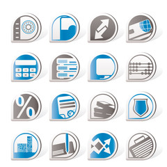 bank, business, finance and office icons - vector icon set