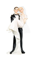 Plastic figure of groom and bride