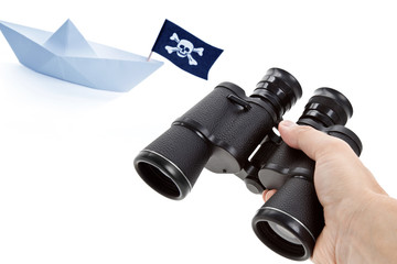 Binoculars and Pirate Ship