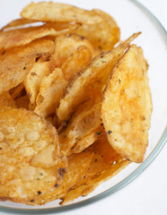 Bowl of handcooked organic crisps