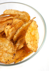 Bowl of handcooked organic crisps