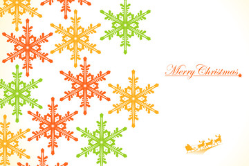 クリスマス 雪 （Christmas: Colored Snowflakes)