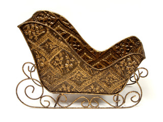 Obraz premium Empty Christmas sleigh with copy space