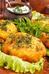potato fritter with sauce
