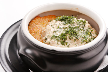 potato pancakes in the pot
