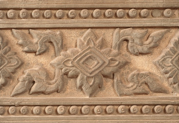 Pattern on pole in temple at Laos.