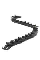 Black dominoes isolated on white background