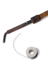 soldering iron on the isolated background