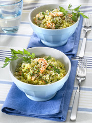 orge aux crevettes - orzo con i gamberetti- barley ans shrimp