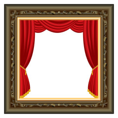curtain brown frame