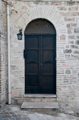 Wooden door.