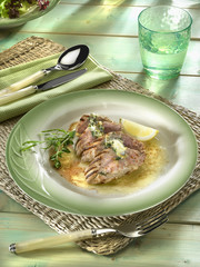 filet de porc au beurre aromatique - pork filet - maiale