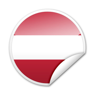 Pegatina bandera Austria con reborde
