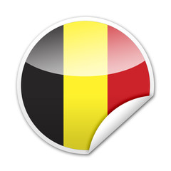 Pegatina bandera Belgica con reborde