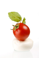 tomato with mozzarella and basil