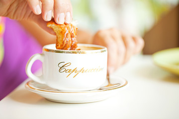 Croissant with coffee