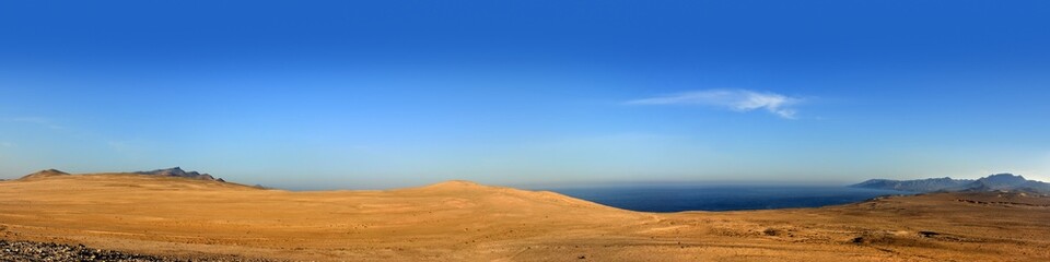 Fototapeta na wymiar Panorama - La Pared - Fuerteventura