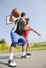 streetball  game at early morning