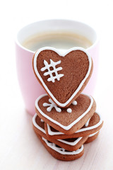 cup of coffee with cookies