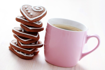 cup of coffee with cookies