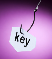 key mot clé accroché à hameçon crochet