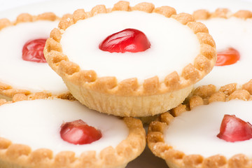 Cherry cakes on a plate