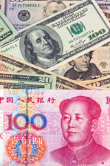 China Geld Yuan und Dollar