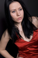 Fototapeta premium Portrait of a young seductive brunette