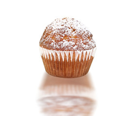 Tasty muffin isolated on white background