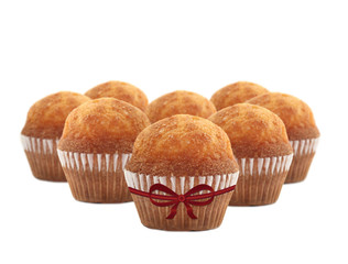 Tasty muffin isolated on white background