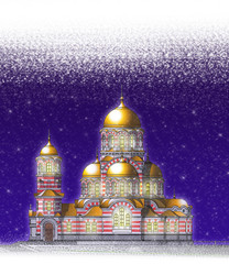 Fototapeta premium Winter with church