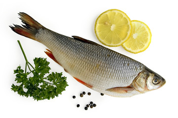 Fresh fish with lemon