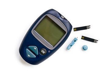 Blood glucose meter with strips