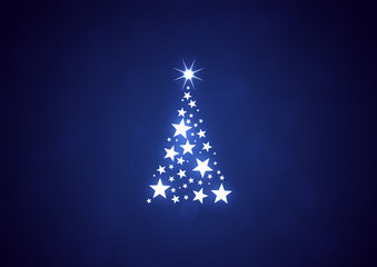 Karte Weihnachtskarte Tannenbaum Sterne