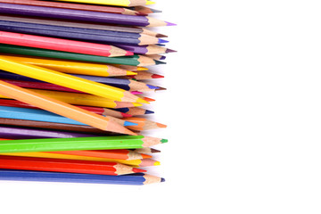 Close up of color pencils with different