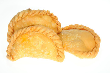 Curry Puffs On A White Background