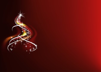 Abstract Christmas Tree - colored background illustration