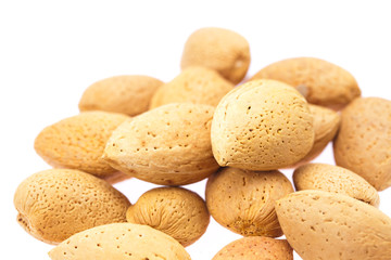 almonds isolated on white