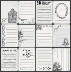 Journaling/Scrapbooking cards, black and white grunge
