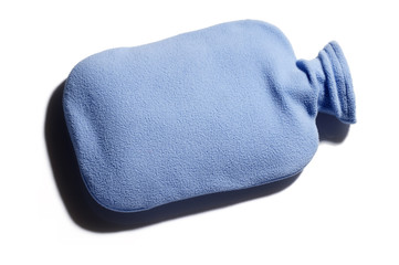 blue hot water bottle