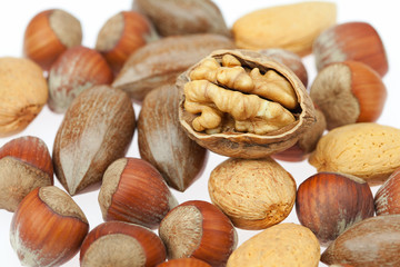 background of various kinds of nuts