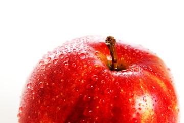 Frischer roter Apfel mit Wassertropfen