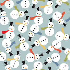 Snowman Colorful Scarf Seamless Background Pattern